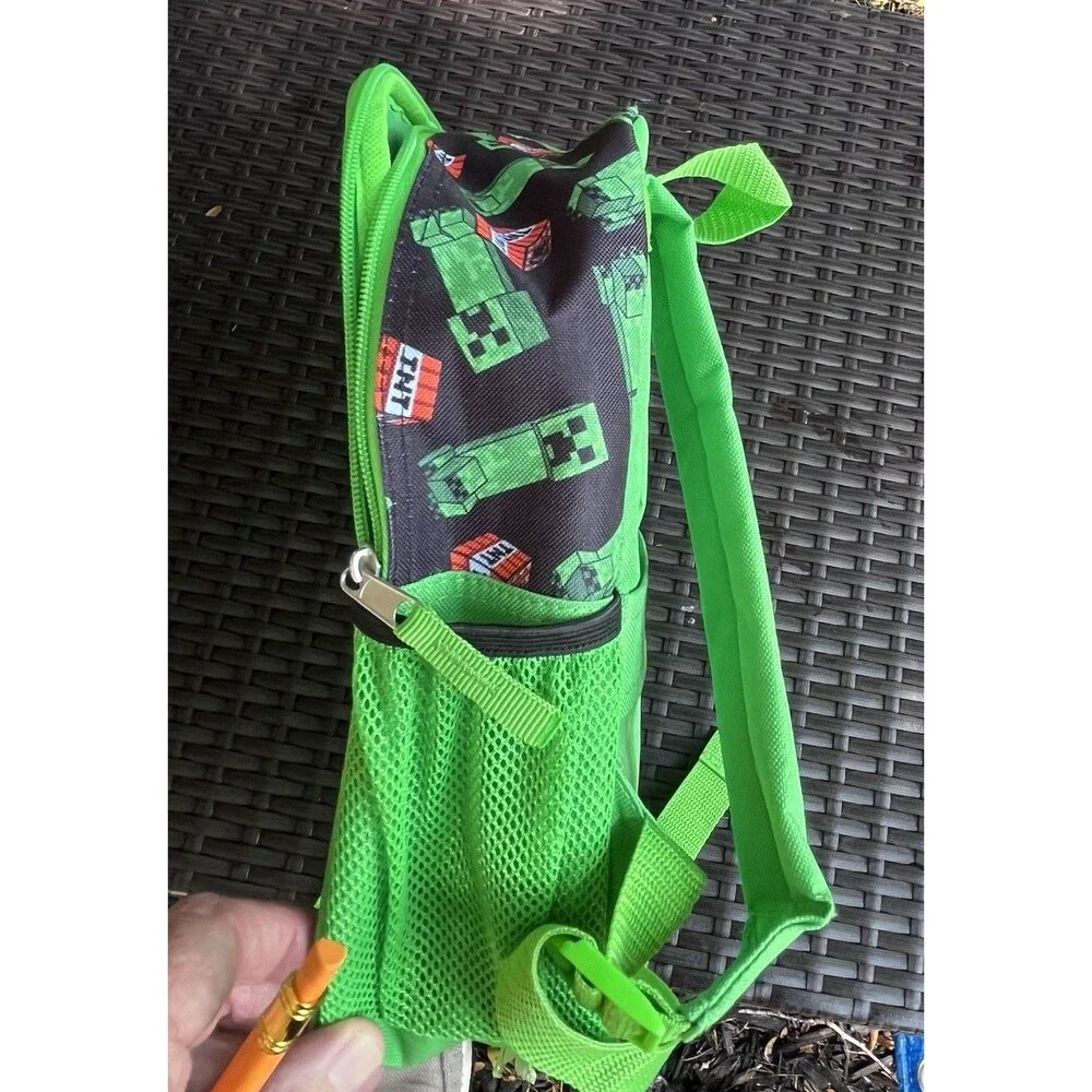 FUL Minecraft Creeper Mini Backpack Glossy Pixilated Green